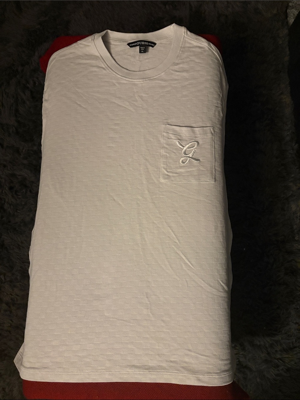 Guess White Short Sleeve Pocket Tee with Embroidered G - never worn